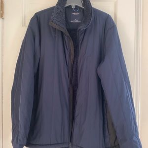 Nautica Navy Quilted Sherpa Fleece Lined 30” Jacket, Pockets Sz XL